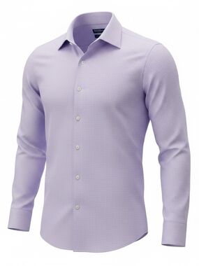 Brooks Brothers Regent Non-Iron Dress Shirt Purple Check 16.5 34/35 100% Cotton